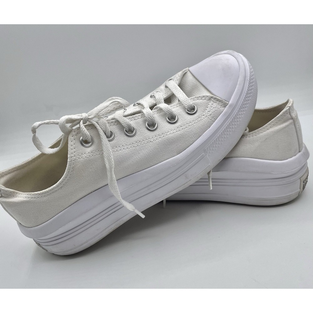CONVERSE Chuck Taylor All Star Move Canvas Platform Women 10 White 570257C EUC